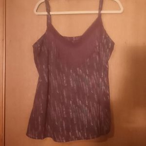 Camisole, choc brown, orange, teal,  brown fringe